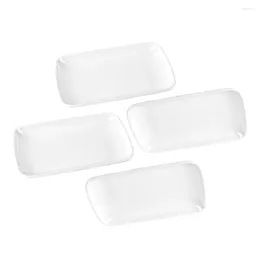 Dinnerware Sets 4 Pcs Flatware Melamine Meal Plate Square Dish Plates Trays White Large Bowls Banquet