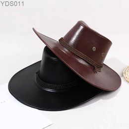 Wide Brim Hats Bucket Mens cap cowboy cowgirl womens hats western accessories elegant gentleman hat luxury jazz new country 240319