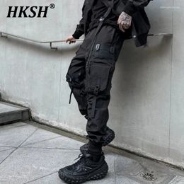 Men's Pants HKSH Autumn Spring Tactical Safari Style Cargo Dark Overalls Tide Fashion Loose Casual Pockets Techwear HK0011