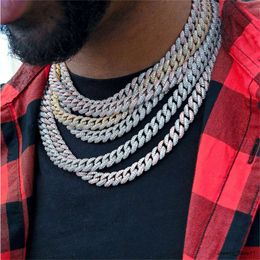 Hip Jewelry Herren Sterling Silber 10 mm CZ Gold gefüllte Gliederarmband-Set Iced Out Miami Cuban Chain Halskette