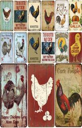 2021 Funny Farm Chicken Plaque Metal Vintage Tin Sign Pin Up Shabby Chic Decor Metal Signs Vintage Bar Vintage Metal Sign Decorati8320393