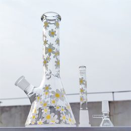 10 Inch Glass Beaker Bongs Variety Design White Daisy Heady Bong Hookah Traingle Oil Rigs Bubbler Water Pipe Bong Tobacco Smoking Smoke Pipes Bongs 14mm Bowl