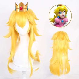 Synthetic Wigs Halloween women Princess Peach cosplay wig styled Peach girl gold hair costumes 240328 240327