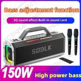 Speakers SODLK Wireless Portable Bluetooth Speaker 150W Rechargeable Sound Box Loud Stereo System with Dual Micr and Remote Control