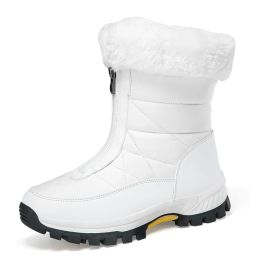 Boots Winter plush and thick snow boots for outdoor sports women's antiskid and waterproof zipper with plush thick sole Platform New