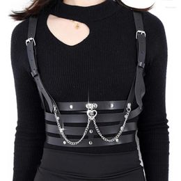 Belts Sexy Leather Suspender Belt Underbust Corset Top With Strap Clubwear For Women To Wear Out Punk Harness