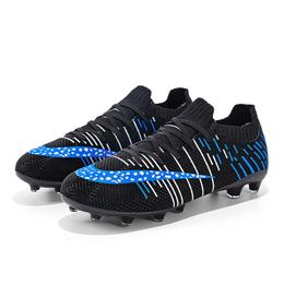 HBP Non-Brand Men Football Boots China Online Kids Black Knitted Fg Low Mesh Studs Sports soccer Shoes
