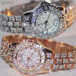 Armbanduhren Luxus glänzende feine Zirkon Quarzuhr elegante All-Star-Juwelen Damen mechanische Armbanduhren Mode faltbare Armbanduhren Schnalle 24319