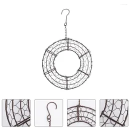 Decorative Flowers Ring Holder Succulent Iron Flower Pot Wreath Frame Form Hanger Wire Hanging Basket Plant Office