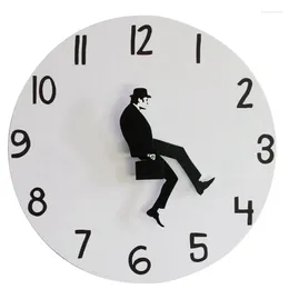 Wall Clocks Dully Walk Postures Clock Silent Modern Watch Home Decor Meditation Quartz