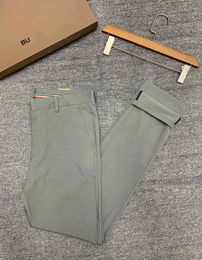 BUU Men's Pants Designer luxury 2024 Spring/Summer Leisure Pants Knitted Fabric Lightweight Comfortable Small Straight Tube Pant Clothing gray black Brand logo