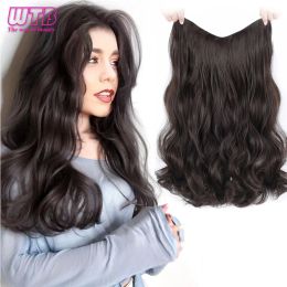 Piece Piece WTB Synthetic Long Curly 5 Clips in One Piece Hair Natural Hair for Women Two Style Invisible Fluffy False Hair Pieces