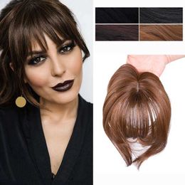 Synthetic Wigs Gres Synthetic Hair Fringe Clip Bangs Straight Fake Hair Piece High Temperature Fibre Wig Bangs Clip on Hair 240328 240327