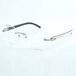 Factory direct sales of fashionable and cut clear lens 8300817 natural black mixed buffalo horn leg size 60-18-140 mm
