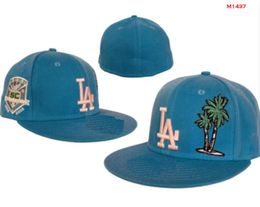 2024 Men's Baseball Dodgers Fitted Hats Classic World Series Hip Hop Sport SOX Full Closed LA NY Caps Chapeau 1995 Stitch Heart " Series" " Love Hustle Flowers a1