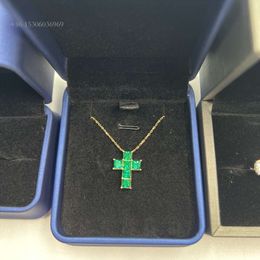 Columbia Gems Laboratuar Emerald 4x4mm Kare Şekli Prenses Kesme GRC Sertifikalı Sarı Altın Kolye Kolye