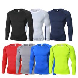 Men's T-Shirts Mens Compression Running T-Shirt Fitness Fitted Long Sleeve Sports T-shirt Training Shirts Running Sports Clothing For Gym Quick Dry Clothing 240327