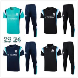 2023 2024 new men Marseilles soccer short sleeves pants tracksuit GUENDOUZI MILIK UNDER tracksuit football shirt training suit sets