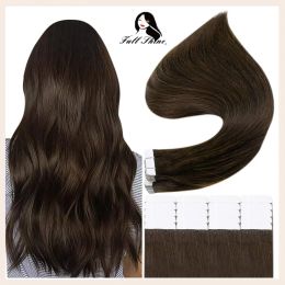 Extensions Full Shine Fashion Tape Hair Extensions 100% Real Human Hair 26" 28" Full Thick Ends Invisible Skin Weft Glue in Brazilian