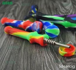 RHS Silicone Honey Bird Pro Kit with 14mm Titanium Nail Dab Straw Oil Rigs for Herb Wax Bong3730441