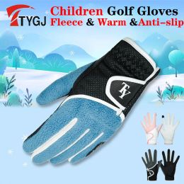 Gloves TTYJG 1 Pair Children Antislip Golf Gloves Boys Girls Fleece Can Touch Screen Mittens Kids Warm Thicken Winter Golf Gloves