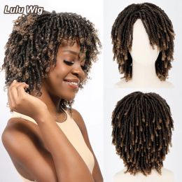 Wigs Braided Wigs For Women Synthetic Wig Ombre Braided Dreadlock Wig Black Brown Red African Faux Locs Crochet Twist Hair Short Wigs