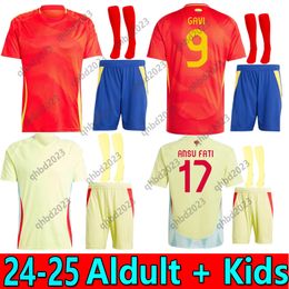 Adult set SpAIn 24 25 Soccer Jersey MORATA FERRAN ASENSIO 2024 Euro Cup SpANiSh National Team Football Shirt 2025 Men Kids Kit Camisetas Espana RODRI OLMO ANSU FATI