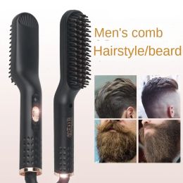 Irons Beard Hair Straightening Brush Hot Heated Comb Men Beard Multifunctional Straightener Ceramic Comb Quick Hair Styler