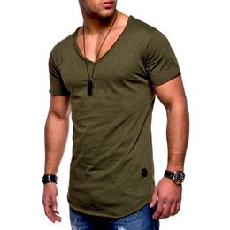 MRMT Brand Mens t shirts Short Sleeve VNeck Solid Color Men TShirt Casual V Collar Man Tops Tees For Male 240301