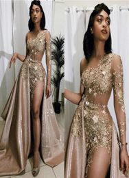 Evening Dresses Plus Size Illusion Long Sleeves Elegant Dubai Arabic Sequins Prom Gowns Party Dress000288765853