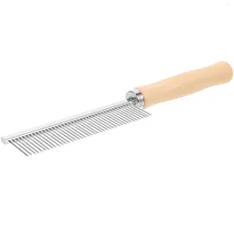 Dog Apparel Pet Cat Comb Wooden Handle Single Row Combing Smoothing Compact Hair Combs Dematting For Cats Shedding Fur