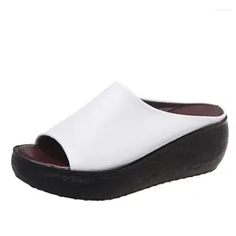 Dress Shoes 2024 Moccasin Summer Sandals With Wedges Women's Outdoor Slippers Wedge Heels Platform Women