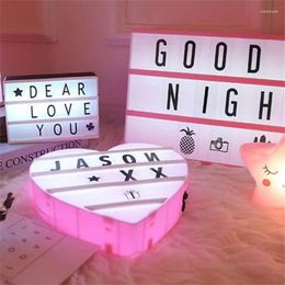 Night Lights Light Box With 96 Letters Cards Lamp USB/ Battery Powered For Birthday Party Living Room Decoration