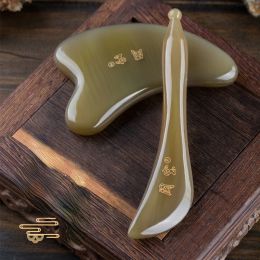 Massager Thickened Natural OX Horn Scraping Board Facial Skin Firm Massage Gua Sha Beauty Tool Eye & Jaw Line Lift SPA Scraper