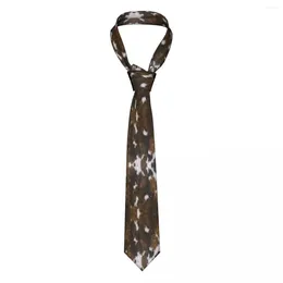 Bow Ties Formal Cowhide Tan Animal Print Necktie For Men Custom Silk Hide Fur Texture Business Tie