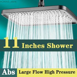 Bathroom Shower Heads 11 Inch Large Flow Supercharge Ceiling Mounted Shower Head Big Panel Silver High Pressure Spray Nozzle Rainfall Bathroom Shower Y240319