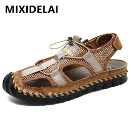 Sandals Big Size Summer Men's Sandals Outdoor Leather Sandals Soft Men's Sandals Slides Handmade Dropshipping Sandals Roman Outdoor Shoe