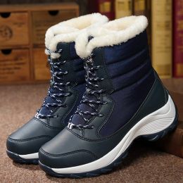 Boots Bebealy Fur Mediumcut Boot Women Winter Short Furry Cotton Snow Boots Lined Ankle Warm Cozy Shoe Waterproof Natural Ankle Boots