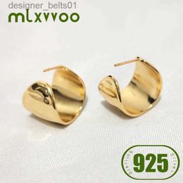 Stud 2024 New Round Chunky Studs Earrings Gold Color Stainless Steel Bijoux Jewelry New Metal 18 K Gold color Earrings AccessoriesC24319