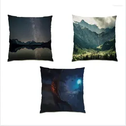 Pillow Home Decor Velvet Pillowcase 45x45 Funny Ornamental Throw Pillows For Bedroom Nature Landscape Comfortable Covers E1108