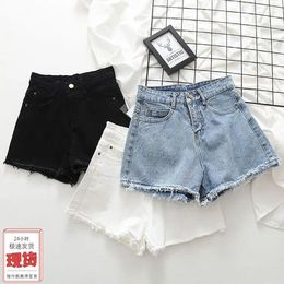 Women's Shorts Summer Women Denim Hole Ripped Loose Straigh Half Jeans Female Casual Short Pants Streetwear 2024 S Ladies F02