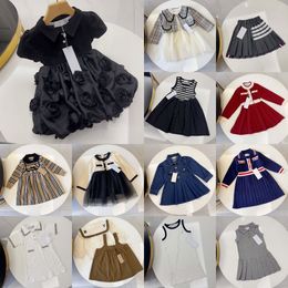 Crianças roupas de grife 2t meninas bebê crianças vestido saia conjuntos de algodão infantil conjuntos de roupas tamanhos 90-160 w3ne #