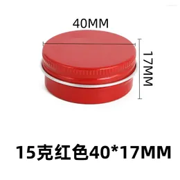 Storage Bottles 15g Mini Lip Sample Pot 15ml Solid Perfume Packagings Cosmetic Lipstick Aluminium Jar Red Cream