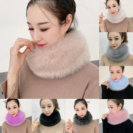 Scarves 53CM Furry Autumn Winter Thick Warm Women Fashion Faux Fur Collar Scarf Shawl Stole Neck Protection Wrap Circle Gift