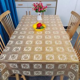 Table Cloth Waterproof Oil-proof Anti-scalding No-wash Mat Rectangular Tablecloth J266