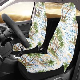 Car Seat Covers Tropical Hawaiian Accessories Front Set Of 2 For Vehicle SUV Truck Van Protector Accessory Deco