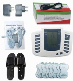 Whole Electrical Stimulator Full Body Relax Muscle Digital Massager Pulse TENS Acupuncture with Therapy Slipper 16 Pcs Electro3770160