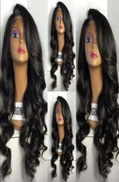 130 Medium density thick full lace wig unprocessed glueless indian natural black lace front human hair wigs with baby hair40043148899209