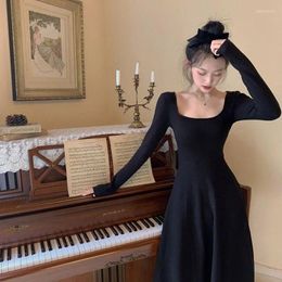 Casual Dresses Medium Long Knitted Sweater With Dress Women Clothing Party Vestido