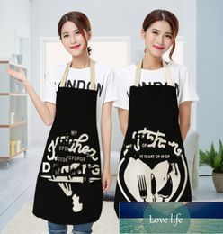 High-end Cotton and Linen Printing Creative European and American Simple Black and White Color Printing Apron Factory Direct Supply Wholesale